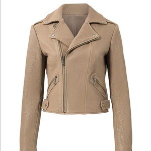 Rebecca Minkoff Wolf Leather Jacket in color stone